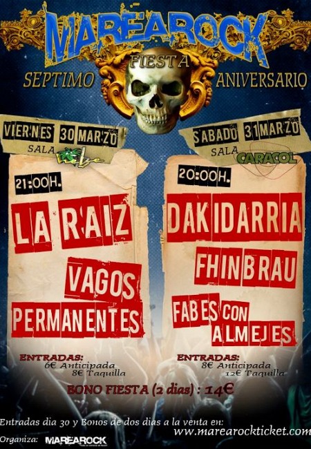 VII Aniversario Marearock: Vagos Permanentes + La Raiz