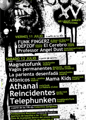 Molinarock 2008: Vagos permanentes + Reincidentes + Magnetofunk + Athanai + Telephunken + Afonicos + Mama Kids + La parienta desenfada